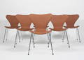 Arne Jacobsen. Sæt på seks stole model 3107. 6