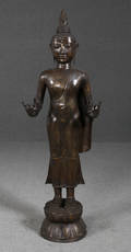 Stor Buddha statue i bronze