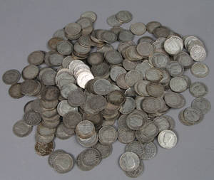 Svenske Sølv 1-kroner, sølv ca. 1690g.