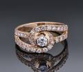 Brillantring af 14 kt. Guld. Ca. 0.80 ct. 