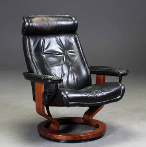 Stressless Ekornes. Lænestol, sort læder