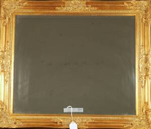 SPEGEL, MED FÖRGYLLD RAM, FASETTERAT GLAS, RAMMÅTT 65X74 CM