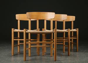 Børge Mogensen. Sæt på fire stole, egetræ, model J39 4