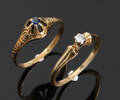 Vintage ringe, 14 kt guld og hvidguld 2