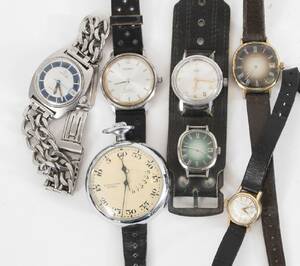Armbandsur 6st samt fickur, bl.a. Certina, Omega