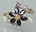 Safir- og diamantring
