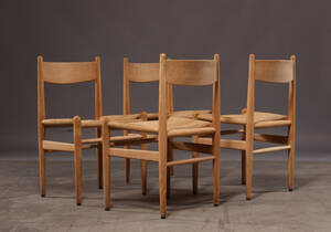 Hans J. Wegner, sæt på fire stole af bøgetræ, model CH36 4 Denne vare er sat til omsalg under nyt varenummer 4397678