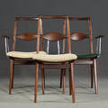 Stühle  Esszimmerstühle,Teakholz mit Armlehnen, 1950er Jahre 3 