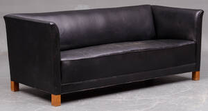 Snedkermester AJ Iversen sofa, sort læder