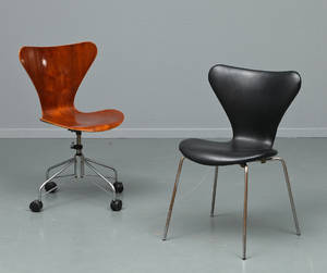 Arne Jacobsen 1902-1971. Kontorstol, samt alm. stol model 31073207 2