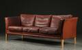 Mogens Hansen. Tre-pers. sofa, læder 