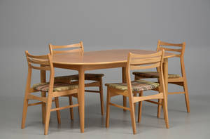 Skovmand  Andersen Spisebord af eg. Samt 4 stole af eg 5