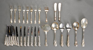 Skønvirkebestik af hammerslået sølv, 1930erne 30