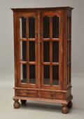 Vitrineskab i hårdt træ, 20. årh. 