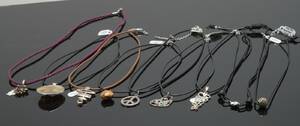 10 halskæderlædersnore med vedhæng af sterling sølv 10