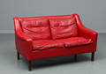 Dansk Møbelproducent Rød læder sofa