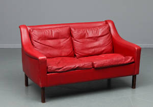 Dansk Møbelproducent Rød læder sofa