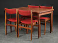 Spisebord af teak samt 4 stole, 1950erne, dansk møbelproducent 5