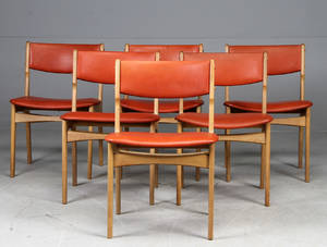 Danskmøbelproducent. Sæt på seks stole af egetræ 6