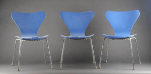 Arne Jacobsen. Sæt stole model 3107 Syveren 3