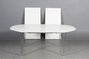 Piet Hein  Bruno Mathsson. Super Ellipse spisebord med udtræk 3  Denne vare er sat til omsalg under nyt varenummer 4118961