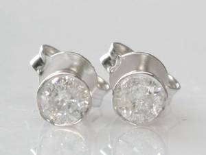 Par solitaire brillantørestikker