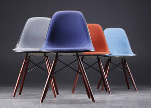 Charles Eames. Fire glasfiber skalstole 4