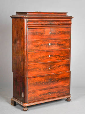 Christian VIII, chiffoniere af mahogni, ca. 1850