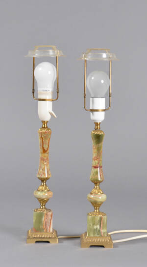 Bordlamper, onyx, 1900-tallets 2. halvdel 2