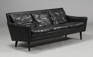 Dansk møbelproducent. Tre-pers. sofa, læder