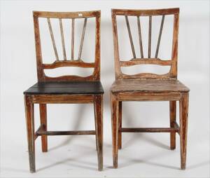 Stolar ett par, snarlika, allmoge, 1800-tal