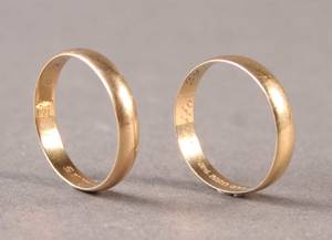 Sæt vielsesringe i 14. kt 2