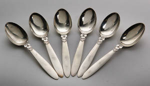 Gundorph Albertus for Georg Jensen Kaktus seks middagsskeer af sølv 6