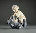  Royal Copenhagen. Figur nr. 648, faun med bjørn 