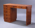 Art deco dameskrivebord af nøddetræ, ca. 1920-30erne