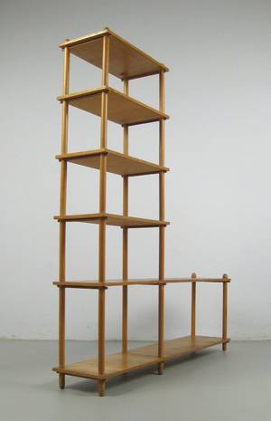 Regal  Raumteiler der 1950er Jahre aus Holz