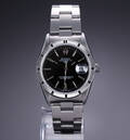 Rolex Date. Vintage herreur i stål med sort skive, ca. 1997   Denne vare er sat til omsalg under nyt varenummer 4278216