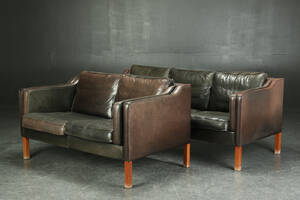 Tre-pers. samt to-pers. sofa, læder, dansk møbelproducent 2  Denne vare er sat til omsalg under nyt varenummer 4266138