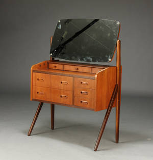 Sminkebord, dansk møbelproducent, teaktræ