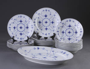 Musselmalet Riflet service, porcelæn. BG., I sort. 19