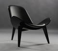 Hans J. Wegner. Skalstol, model CH-07 i sort læder