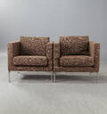 Piero Lissoni, Living Divani, fåtöljer Box, brun, 1 par