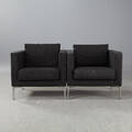 Piero Lissoni, Living Divani, fåtöljer Box, grå, 1 par 