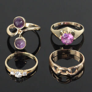 Guld ringe med forskellige sten4