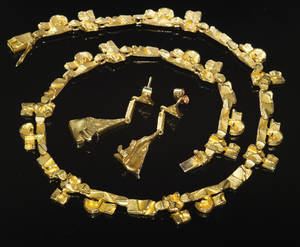 Set Lapponia, 1 Collier und 1 Paar Ohrhänger, ca. 44,1 g. 3