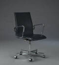 Arne Jacobsen. Oxford kontorstol, sort læder 
