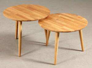 Sæt indskudsborde af oliebehandlet eg 2