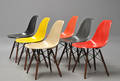 Charles Eames. Sæt på seks skalstole, multicolor, model DSW 6