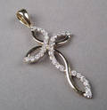Diamantvedhæng iform af kors med diamanter ca. 0,40 ct.