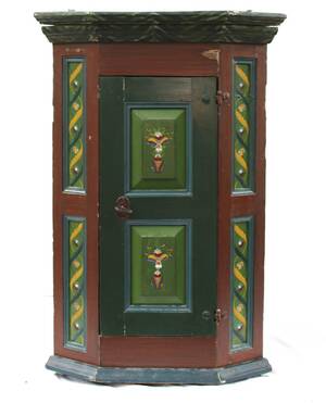 Vägghörnskåp, allmoge, 1700-tal